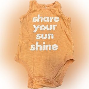 “Share your Sunshine” orange baby tank onesie